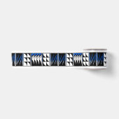 3 Inch gesegnete Federn in Blau Satinband (Vorderseite)