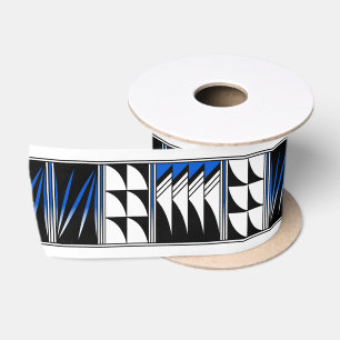 3 Inch gesegnete Federn in Blau Satinband
