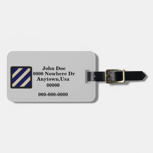 3. INF DIV Infanterieabteilung Veteranen Gepäckanhänger (Vorderseite horizontal)