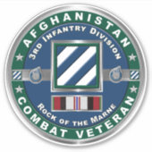3. Infanterieabteilung Afghanistan Veteran Car Aufkleber (Vorderseite)
