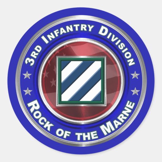 3. Infanterieabteilung "Rock of the Marne" Runder Aufkleber (Vorderseite)