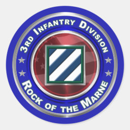 3. Infanterieabteilung "Rock of the Marne" Runder Aufkleber