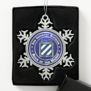 3. Infanterieabteilung Schneeflocken Zinn-Ornament