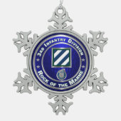 3. Infanterieabteilung Schneeflocken Zinn-Ornament (Vorderseite)