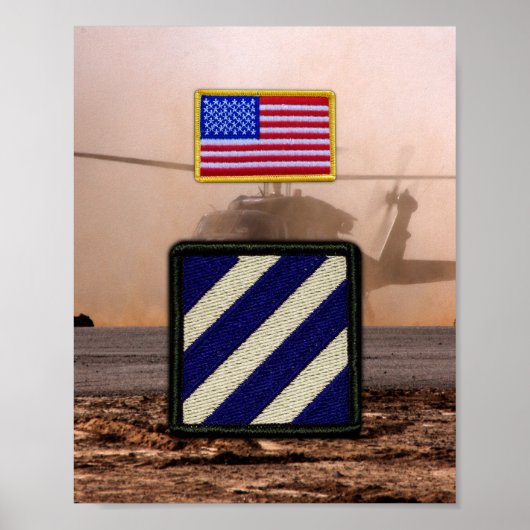 3. Infanterieabteilung Veterans Vets Patch Print Poster (Vorne)