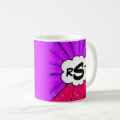 3 Initial Letter Monogram Pop Art Cloud Kaffeetasse (VorderseiteRechts)
