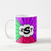 3 Initial Letter Monogram Pop Art Cloud Kaffeetasse (Links)