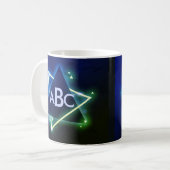 3 Initial Monogram Letter Blue Green Space Shape C Kaffeetasse (Vorderseite Links)