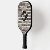 3 Initialbuchstabe Monogram Brick Wall gestört Pickleball Schläger (Links)