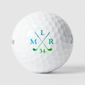 3 Initiale Personalisierte Coole Monogramm Golfball (Vorderseite)