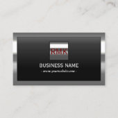 3 Initialen Monogram Modernes Metal Gerahmt Visitenkarte (Vorderseite)