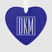3 Initialen Monogramm | Navyblau & Weiß Ornament (Rückseite)