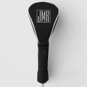 3 Initialen Monogramm | Schwarz & Weiß (oder DIY-F Golf Headcover (Vorderseite)