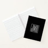 3 Initialen Monogramm | Schwarz & Weiß (oder DIY-F Notizblock (Innenseite)