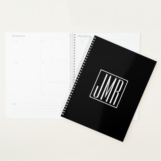 3 Initialen Monogramm | Schwarz & Weiß (oder DIY-F Planer (Anzeige)