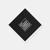 3 Initialen Monogramm | Schwarz & Weiß (oder DIY-F Serviette (Ecke)