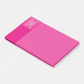 3 Initialen Monogramm | Weiß auf Hot Pink Post-it Klebezettel (angewinkelt)