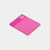 3 Initialen Monogramm | Weiß auf Hot Pink Post-it Klebezettel (angewinkelt)