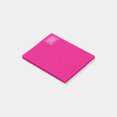 3 Initialen Monogramm | Weiß auf Hot Pink Post-it Klebezettel (angewinkelt)