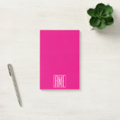 3 Initialen Monogramm | Weiß auf Hot Pink Post-it Klebezettel (Büro)