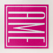 3 Initialen Monogramm | Weiß auf Hot Pink Puzzle (Horizontal)