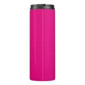 3 Initialen Monogramm | Weiß auf Hot Pink Thermosbecher (Rückseite)