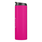 3 Initialen Monogramm | Weiß auf Hot Pink Thermosbecher (Nach rechts gedreht)