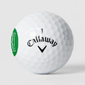 3 Initialmonogramm | Grün/Weiß Golfball (Logo)