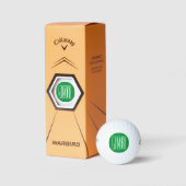 3 Initialmonogramm | Grün/Weiß Golfball (Verpackungen)