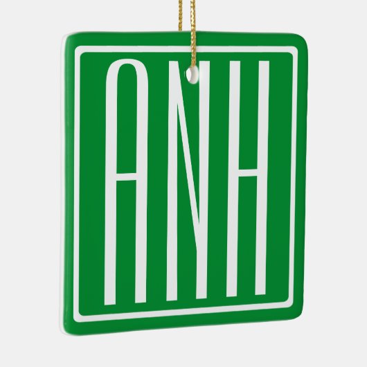 3 Initialmonogramm | Grün/Weiß Keramikornament (Rechts)