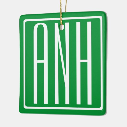 3 Initialmonogramm | Grün/Weiß Keramikornament (Links)