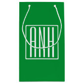 3 Initialmonogramm | Grün/Weiß Kleine Geschenktüte (Rückseite)