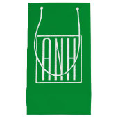 3 Initialmonogramm | Grün/Weiß Kleine Geschenktüte (Vorderseite)