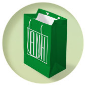 3 Initialmonogramm | Grün/Weiß Mittlere Geschenktüte