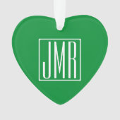 3 Initialmonogramm | Grün/Weiß Ornament (Vorderseite)