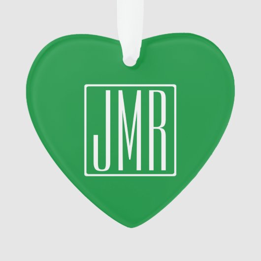 3 Initialmonogramm | Grün/Weiß Ornament (Vorderseite)