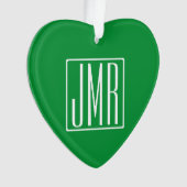 3 Initialmonogramm | Grün/Weiß Ornament (Vorderseite)