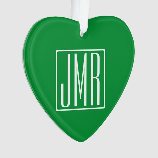 3 Initialmonogramm | Grün/Weiß Ornament (Vorderseite)