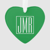 3 Initialmonogramm | Grün/Weiß Ornament (Rückseite)