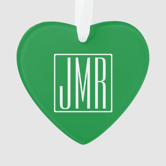 3 Initialmonogramm | Grün/Weiß Ornament (Rückseite)