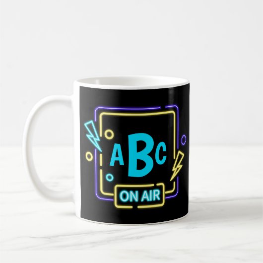 3 Initialmonogramm Letter Blue Yellow on Air Coffe Kaffeetasse (Links)