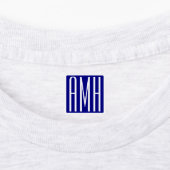 3 Initialmonogramm | Navy Blue & White Etiketten (Befestigt)