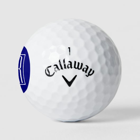 3 Initialmonogramm | Navy Blue & White Golfball (Logo)