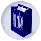 3 Initialmonogramm | Navy Blue & White Mittlere Geschenktüte