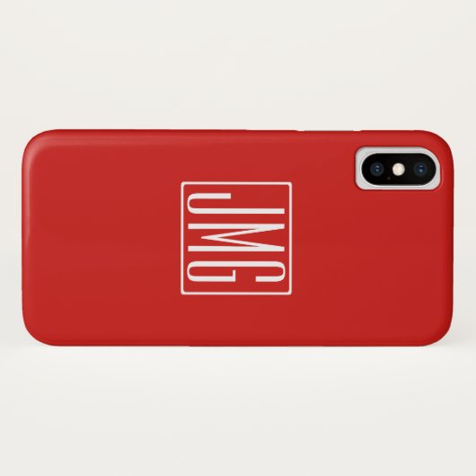 3 Initialmonogramm | Rot und Weiß (oder Farbtöne) Case-Mate iPhone Hülle (Rückseite (Horizontal))