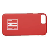 3 Initialmonogramm | Rot und Weiß (oder Farbtöne) Case-Mate iPhone Hülle (Rückseite (Horizontal))