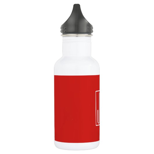 3 Initialmonogramm | Rot und Weiß (oder Farbtöne) Edelstahlflasche (Links)