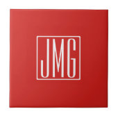 3 Initialmonogramm | Rot und Weiß (oder Farbtöne) Fliese (Vorderseite)