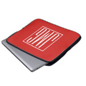 3 Initialmonogramm | Rot und Weiß (oder Farbtöne) Laptopschutzhülle (Vorne Knopf)