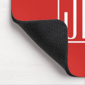 3 Initialmonogramm | Rot und Weiß (oder Farbtöne) Mousepad (Ecke)